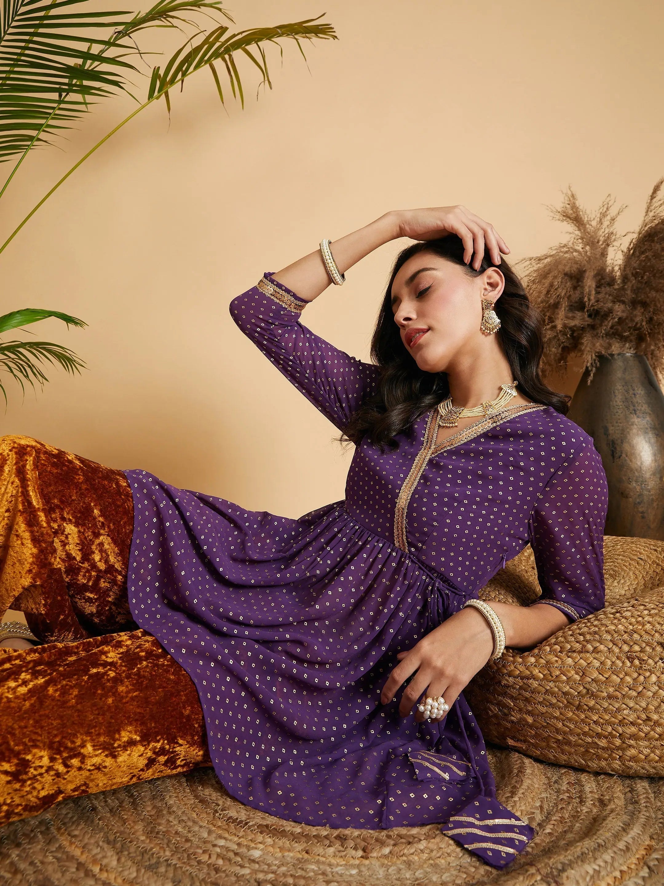 Purple Dot Wrap Top | Women's Western Clothing