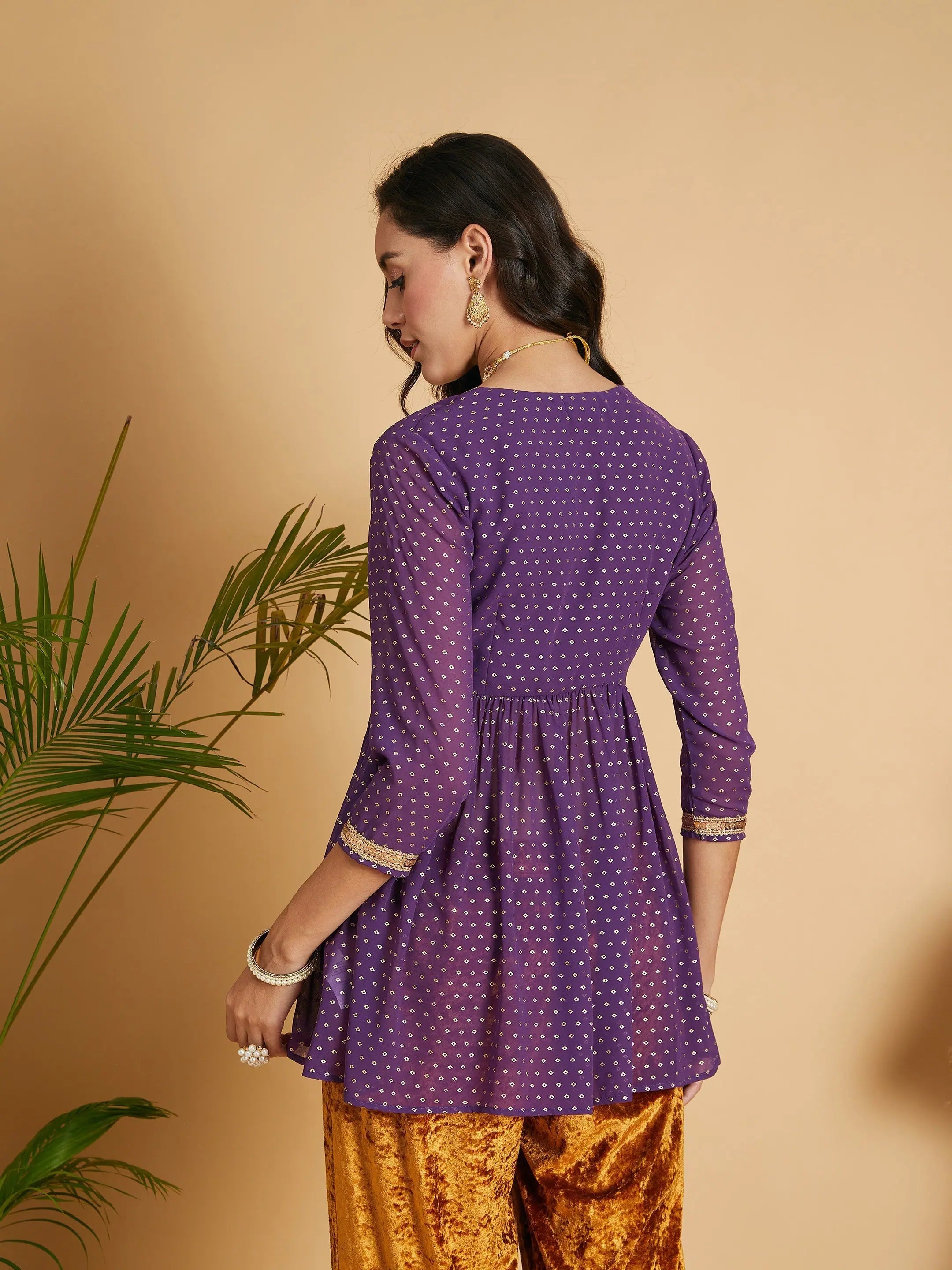 Purple Dot Wrap Top | Women's Western Clothing