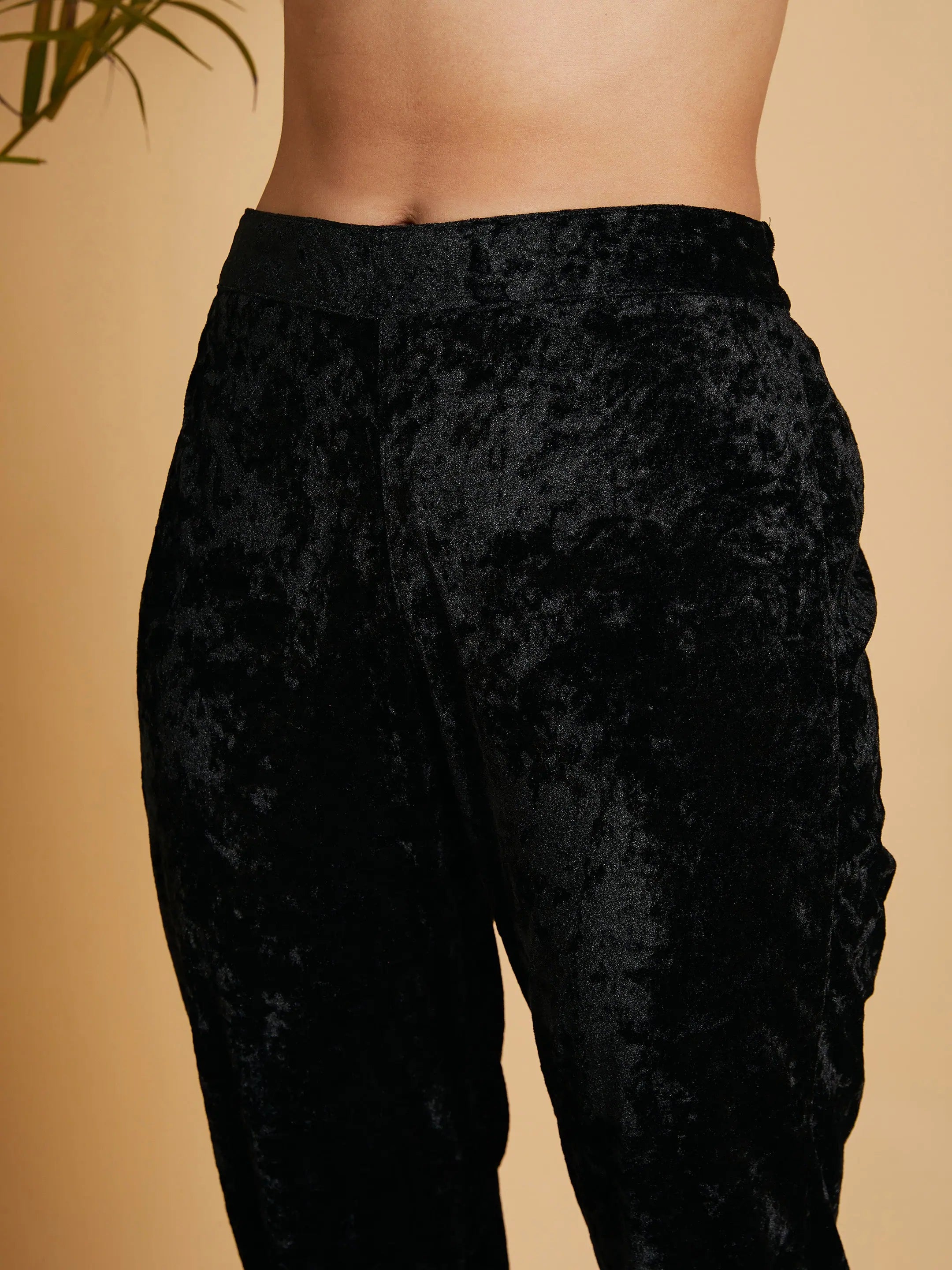 Black Velvet Kurtas for Women - Embroidered Indian Kurta