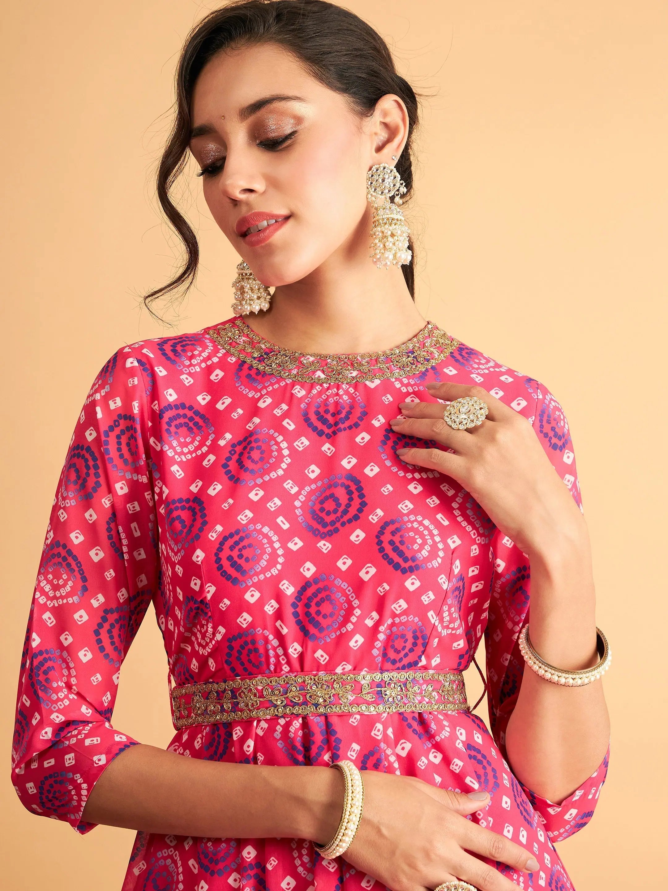 Bandhej Anarkali Dress | Traditional Indian Lehenga Designs