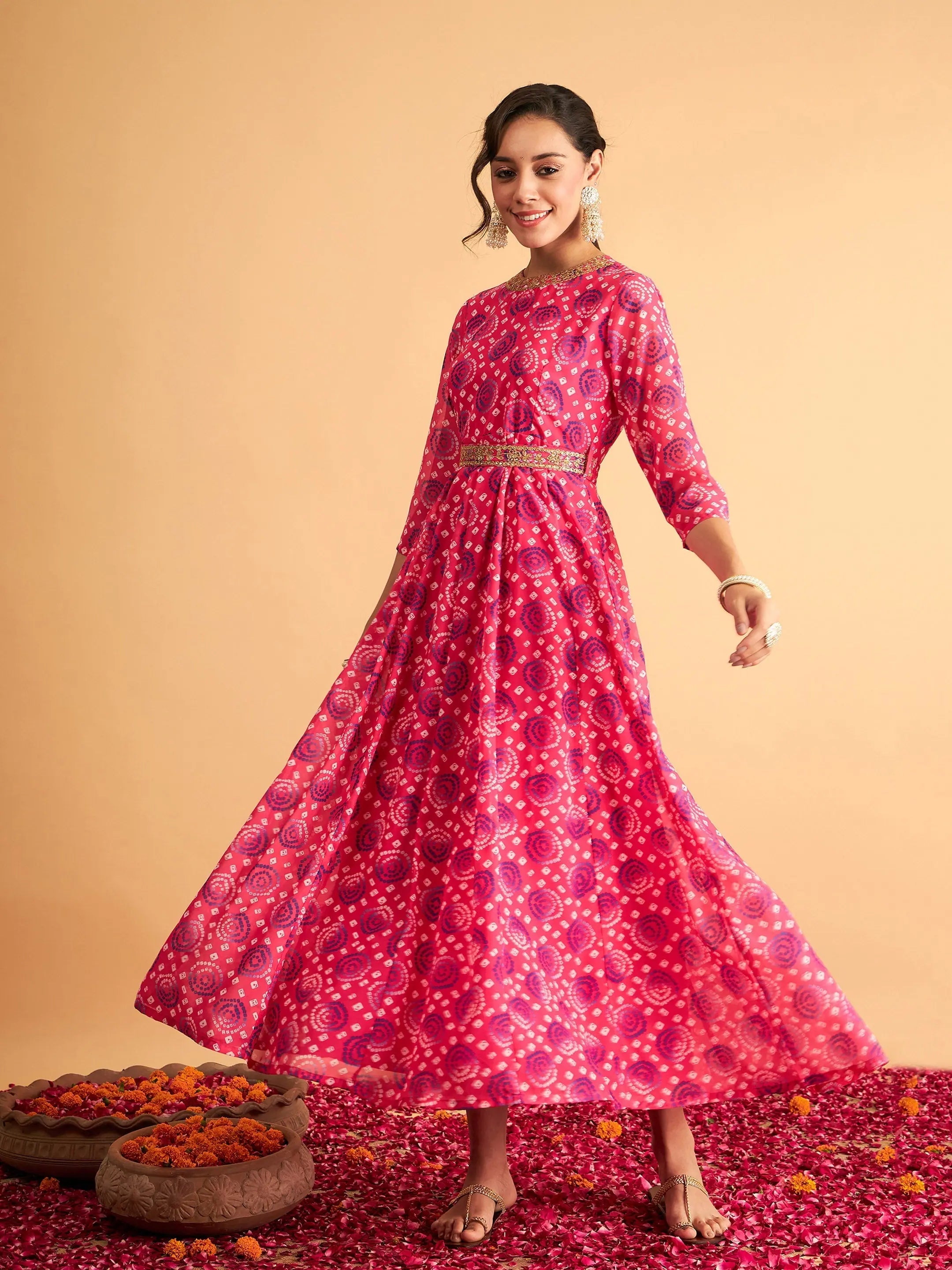 Bandhej Anarkali Dress | Traditional Indian Lehenga Designs