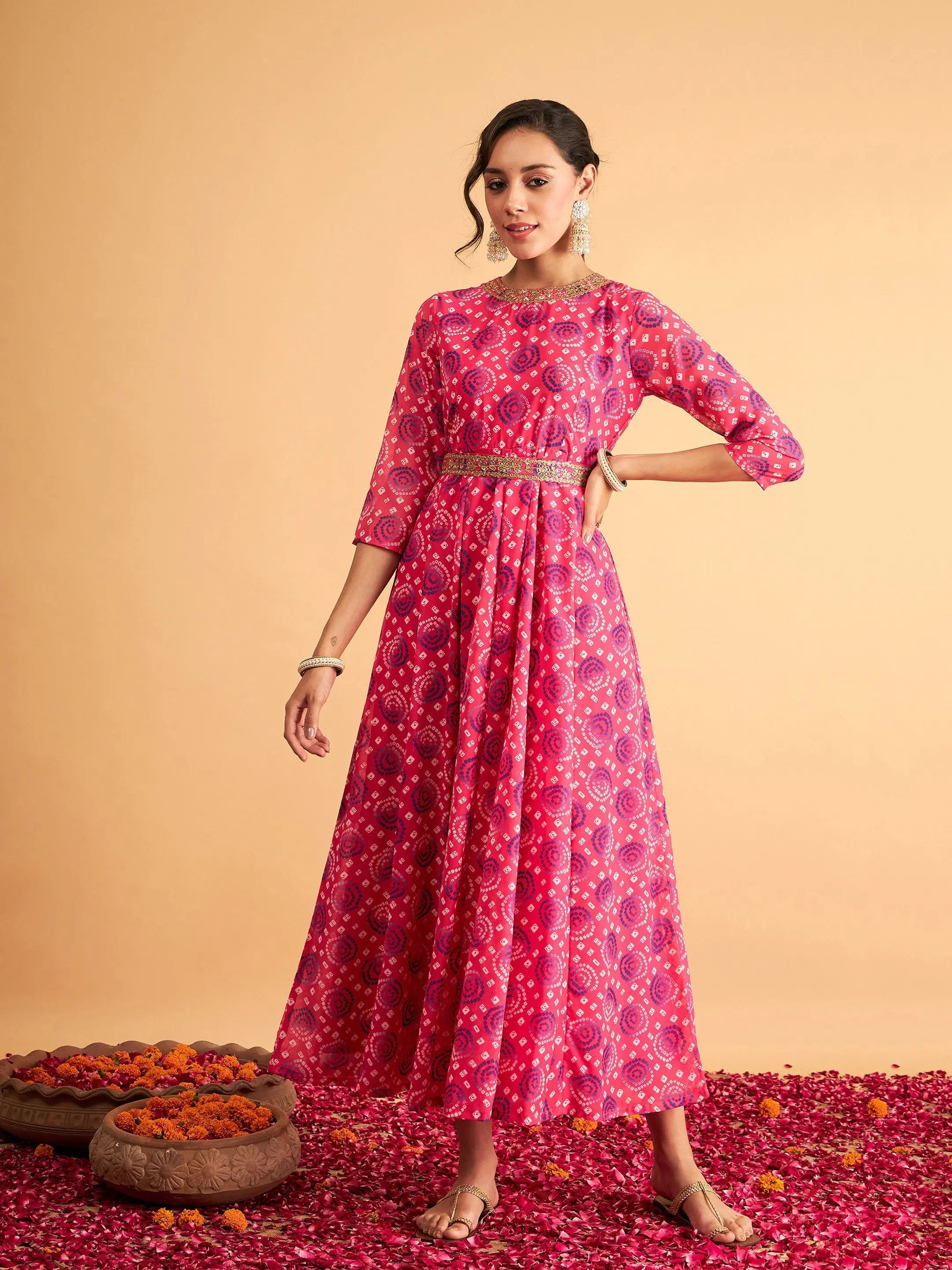 Bandhej Anarkali Dress | Traditional Indian Lehenga Designs