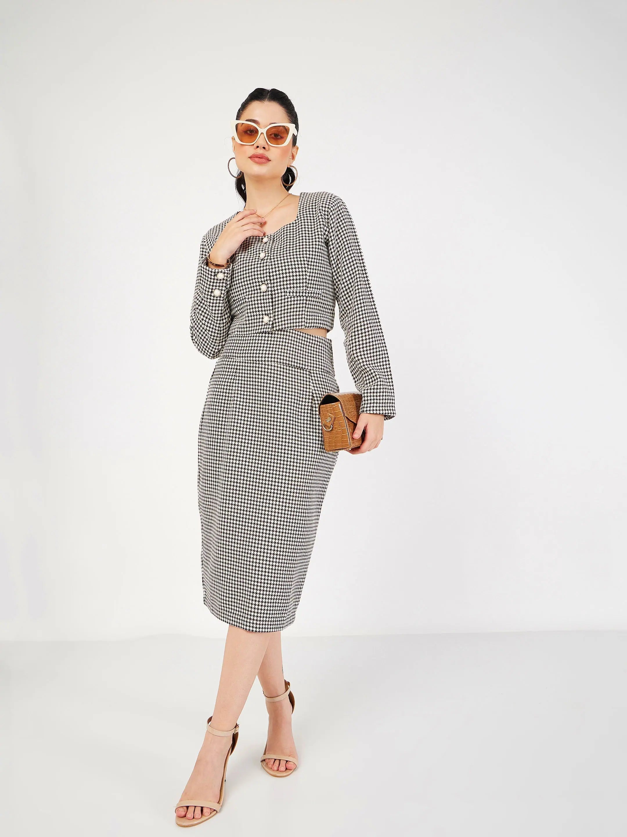 Houndstooth Tweed Top | Women's Western Outfits & Clothing