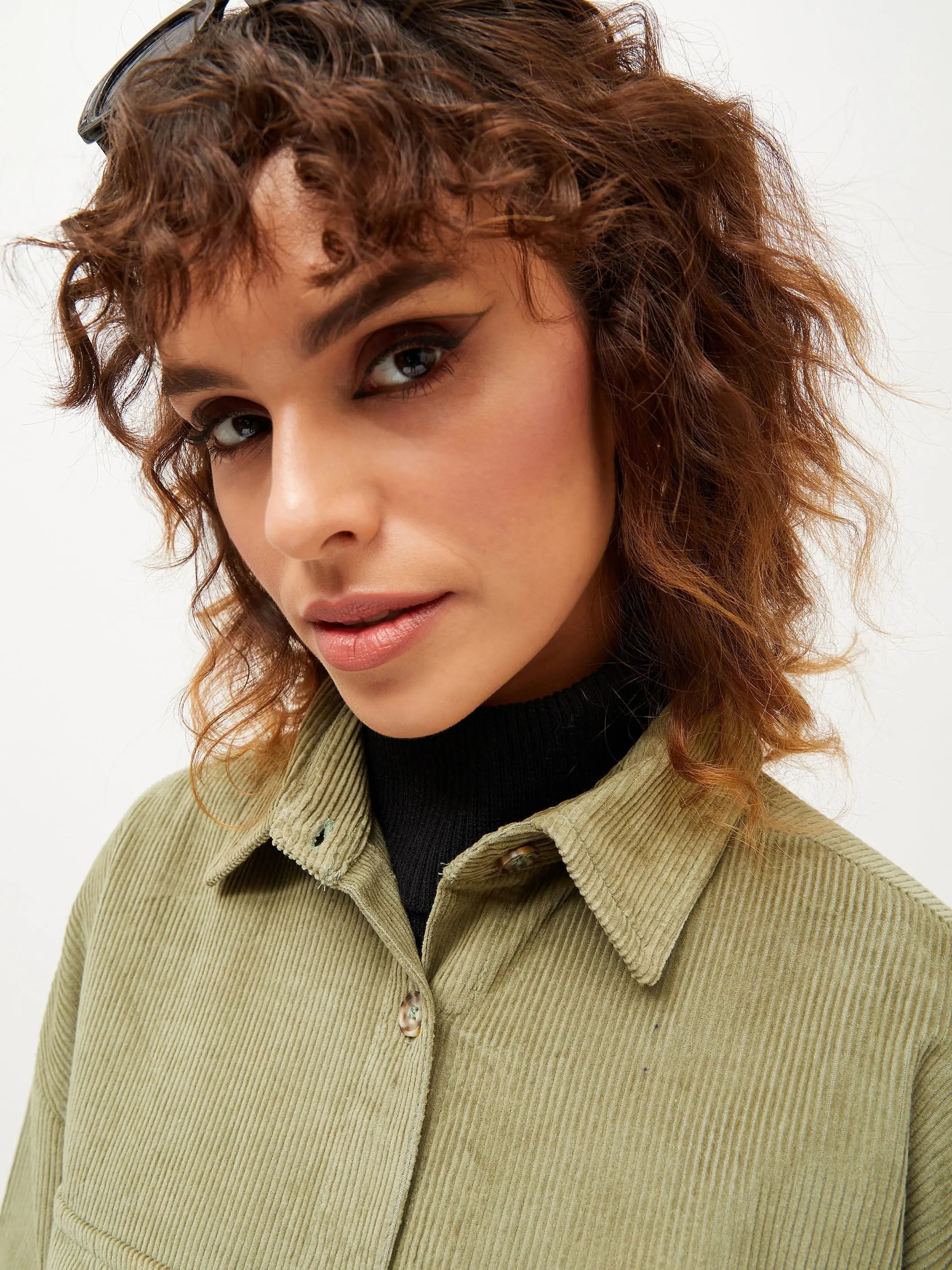 Olive Corduroy Oversized Shirt | Women's Blouses