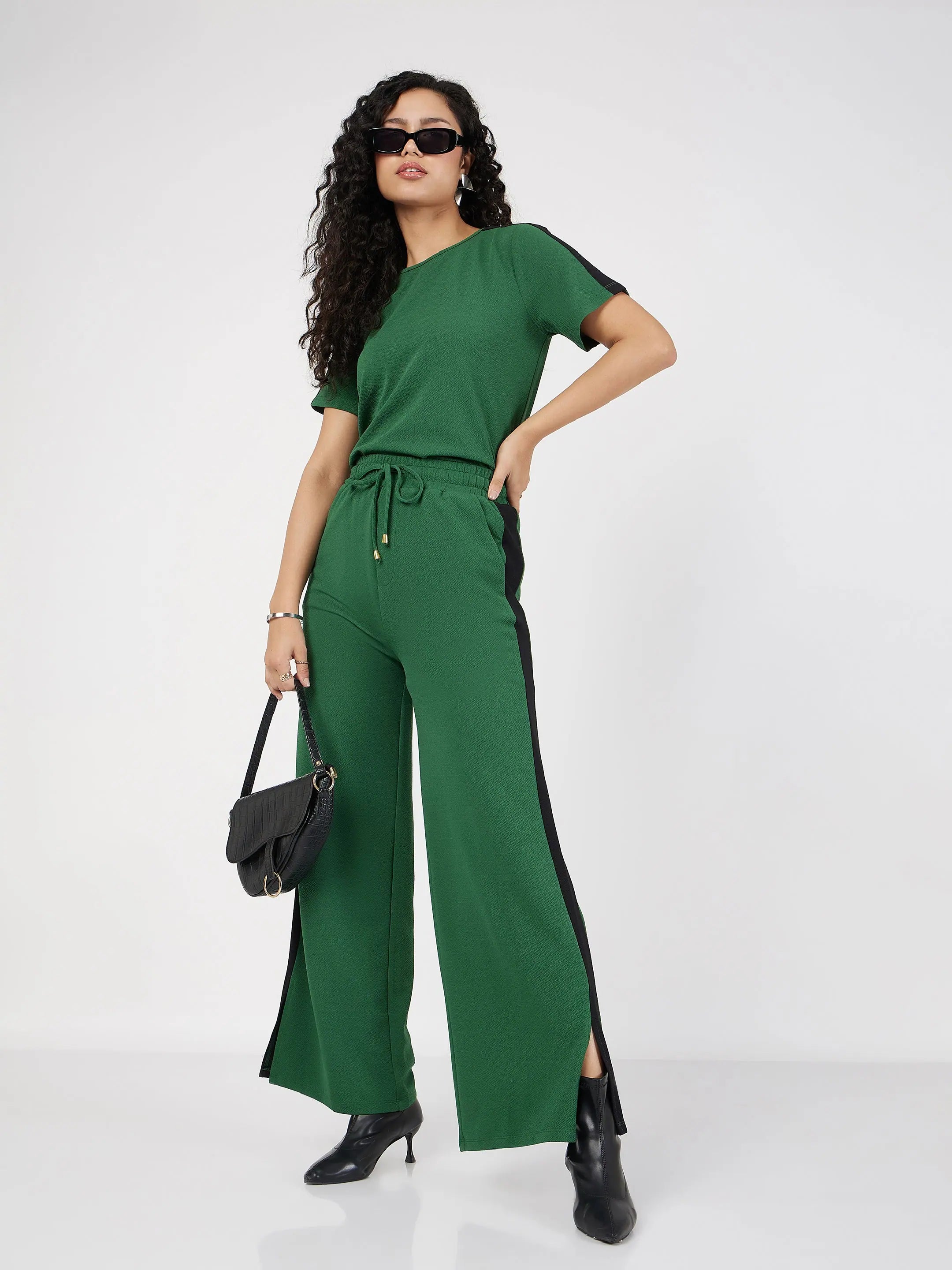 Green T-Shirt & Track Pants | Lehenga Choli for Women