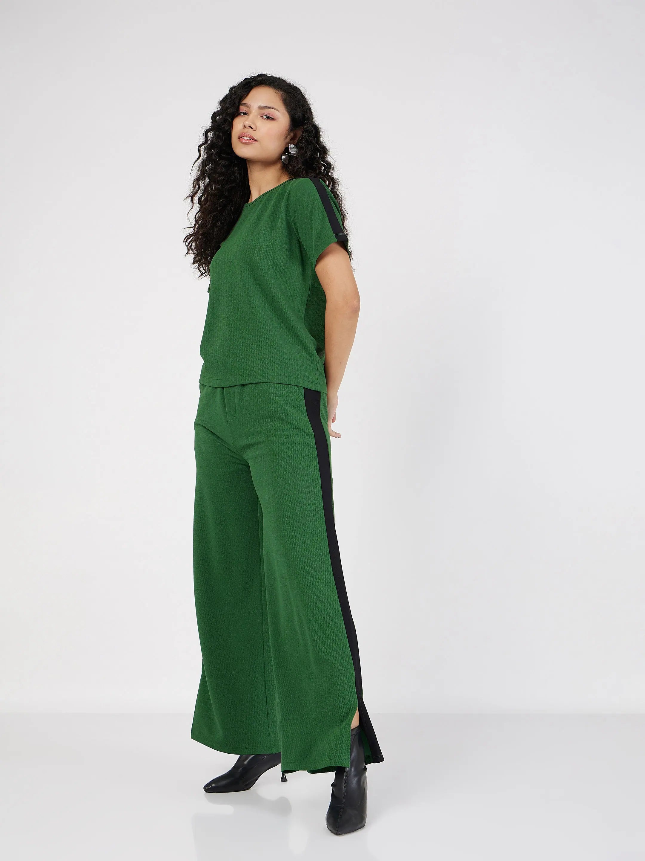 Green T-Shirt & Track Pants | Lehenga Choli for Women