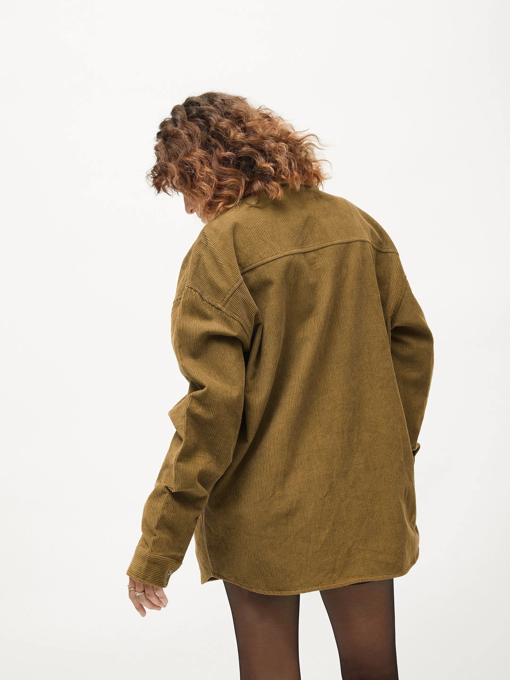 Brown Corduroy Oversized Shirt | Women's Tops