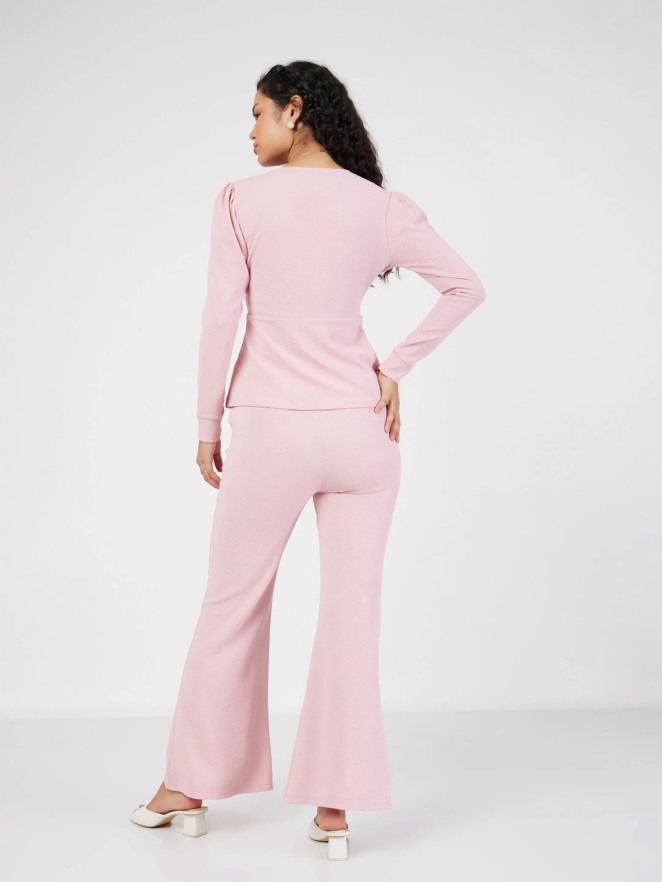 Pink Peplum Top & Bellbottoms | Women's Western Outfits
