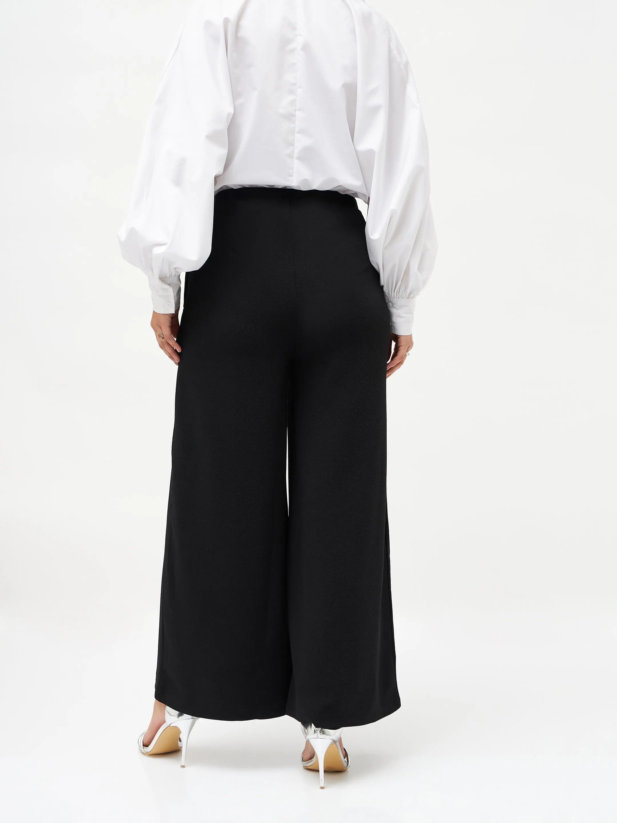Black Scuba Wide Leg Pants | Women's Western Wear Outfits