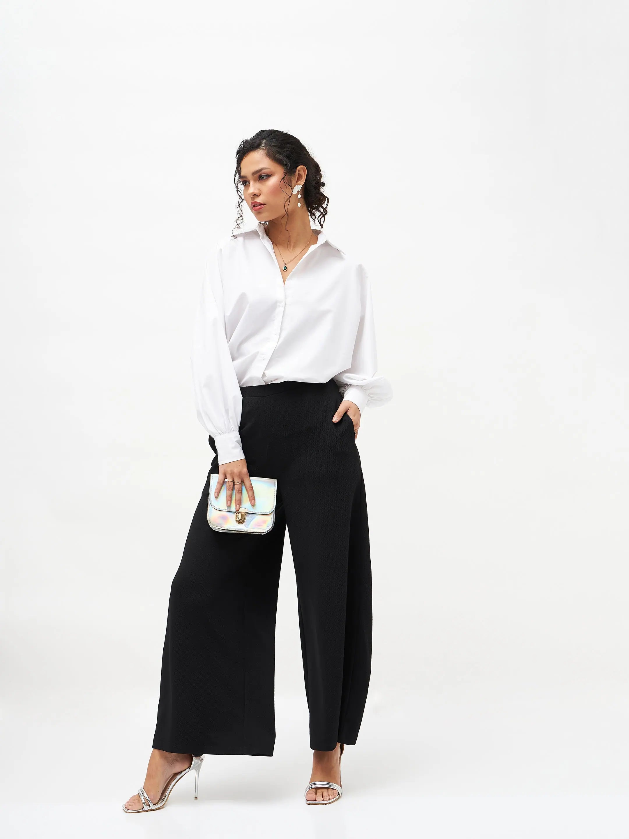 Black Scuba Wide Leg Pants | Women's Western Wear Outfits