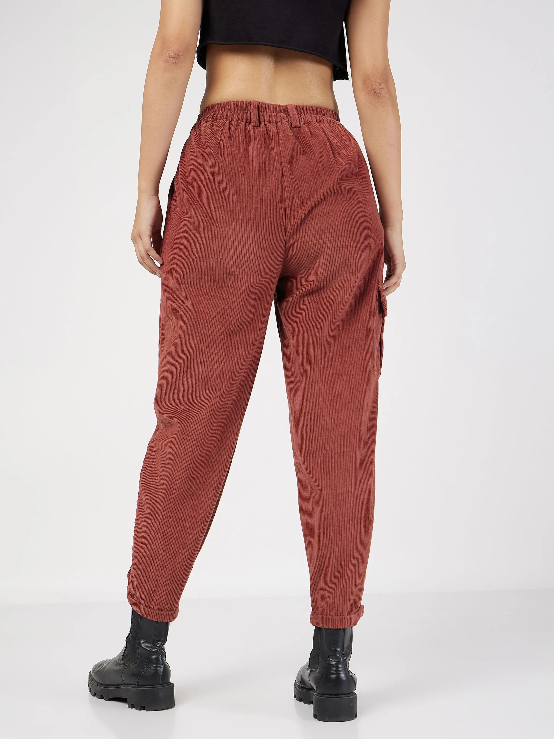 Rust Corduroy Carrot Fit Pants | Women's Western Clothing