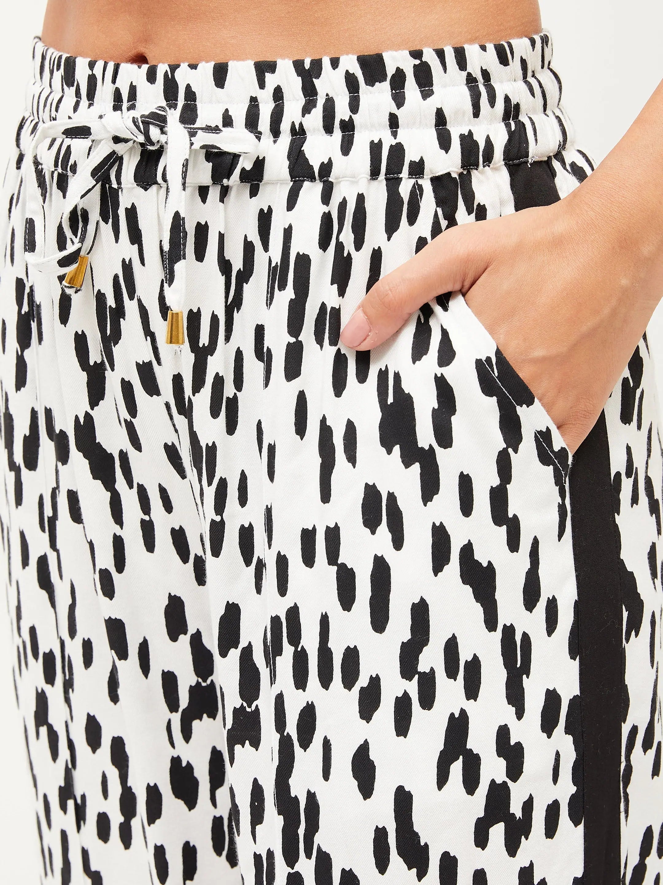 White Abstract Print Oversize Shirt With Pants - Lehenga