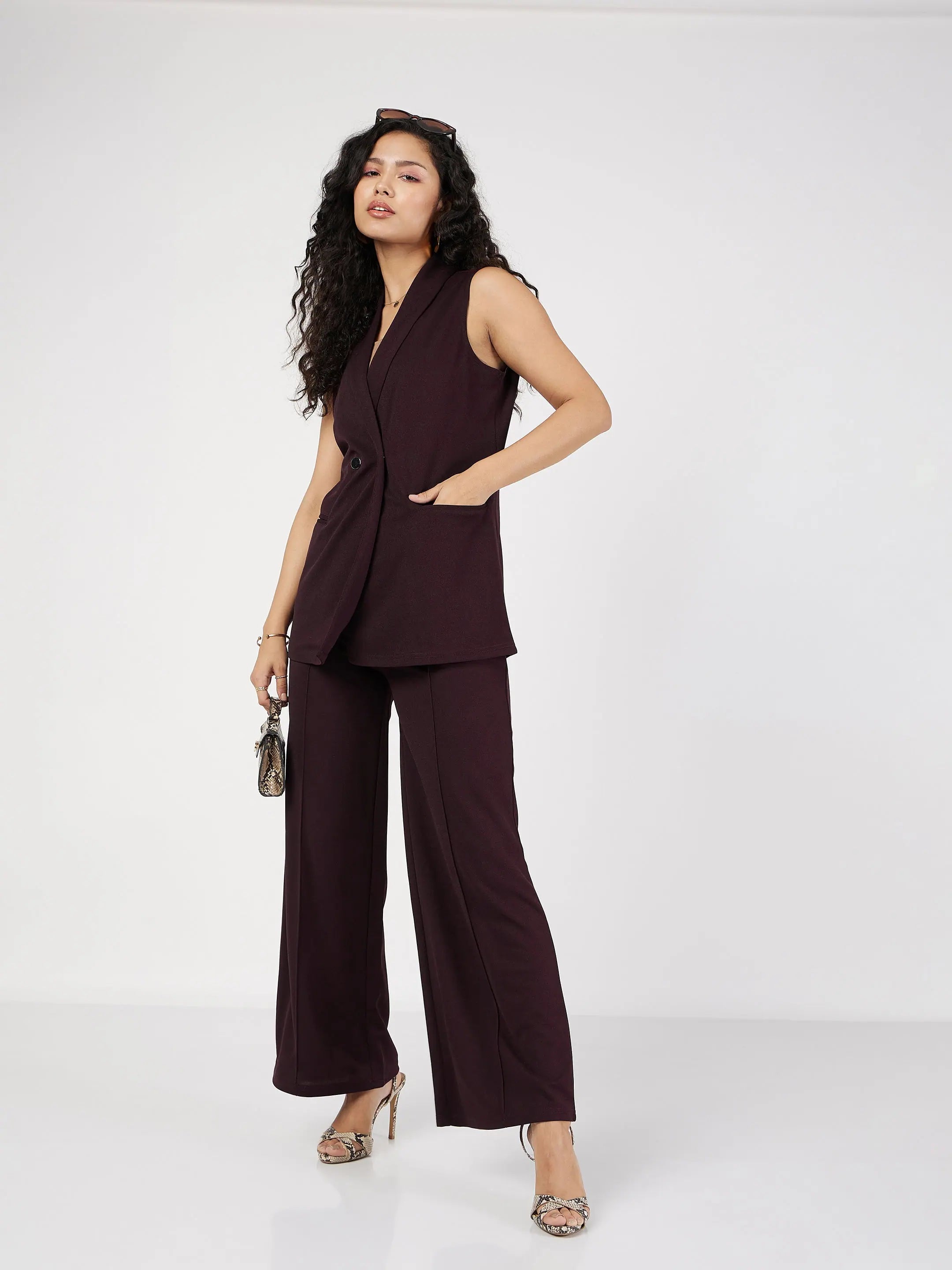 Burgundy Palazzo Pants | Women's Western Clothing Outfits