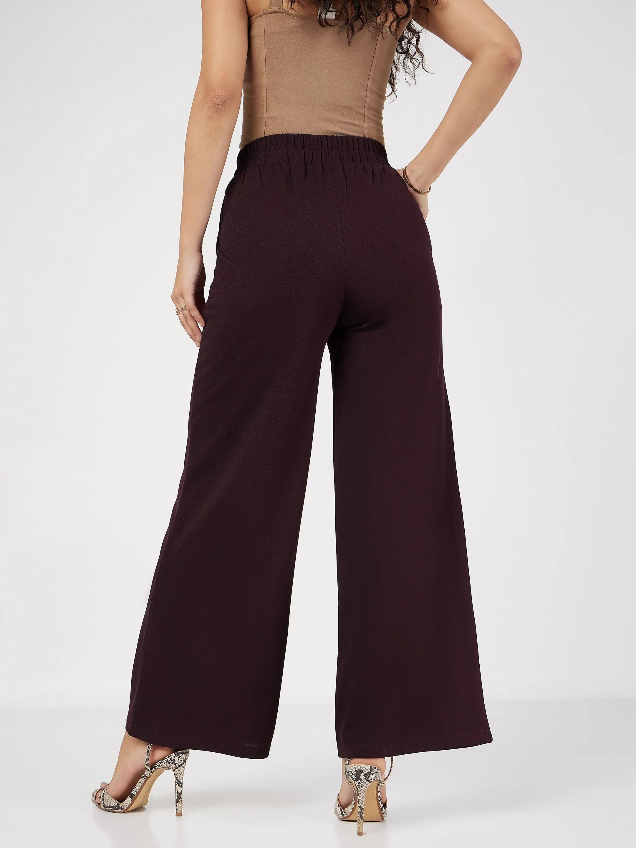 Burgundy Palazzo Pants | Women's Western Clothing Outfits