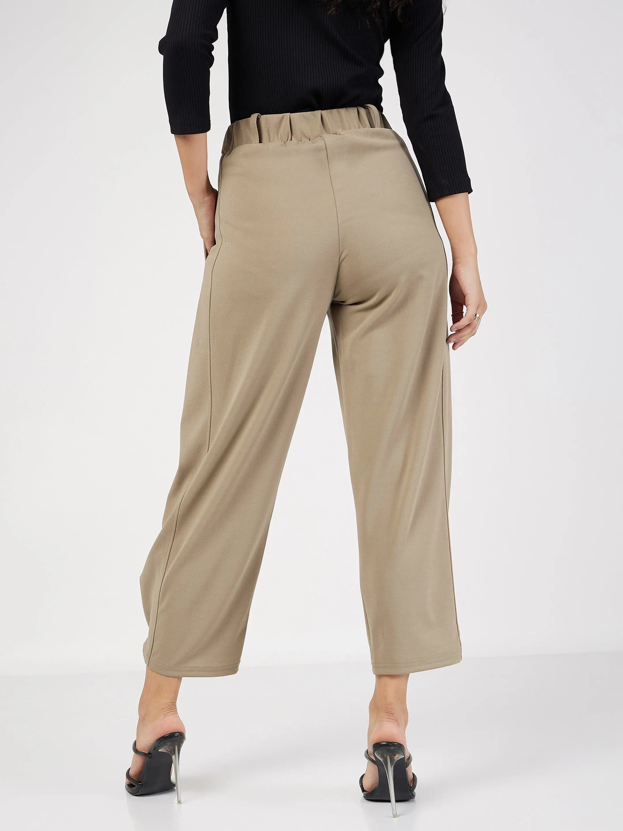 Beige Balloon Pants - Women's Western Clothing | Polyester