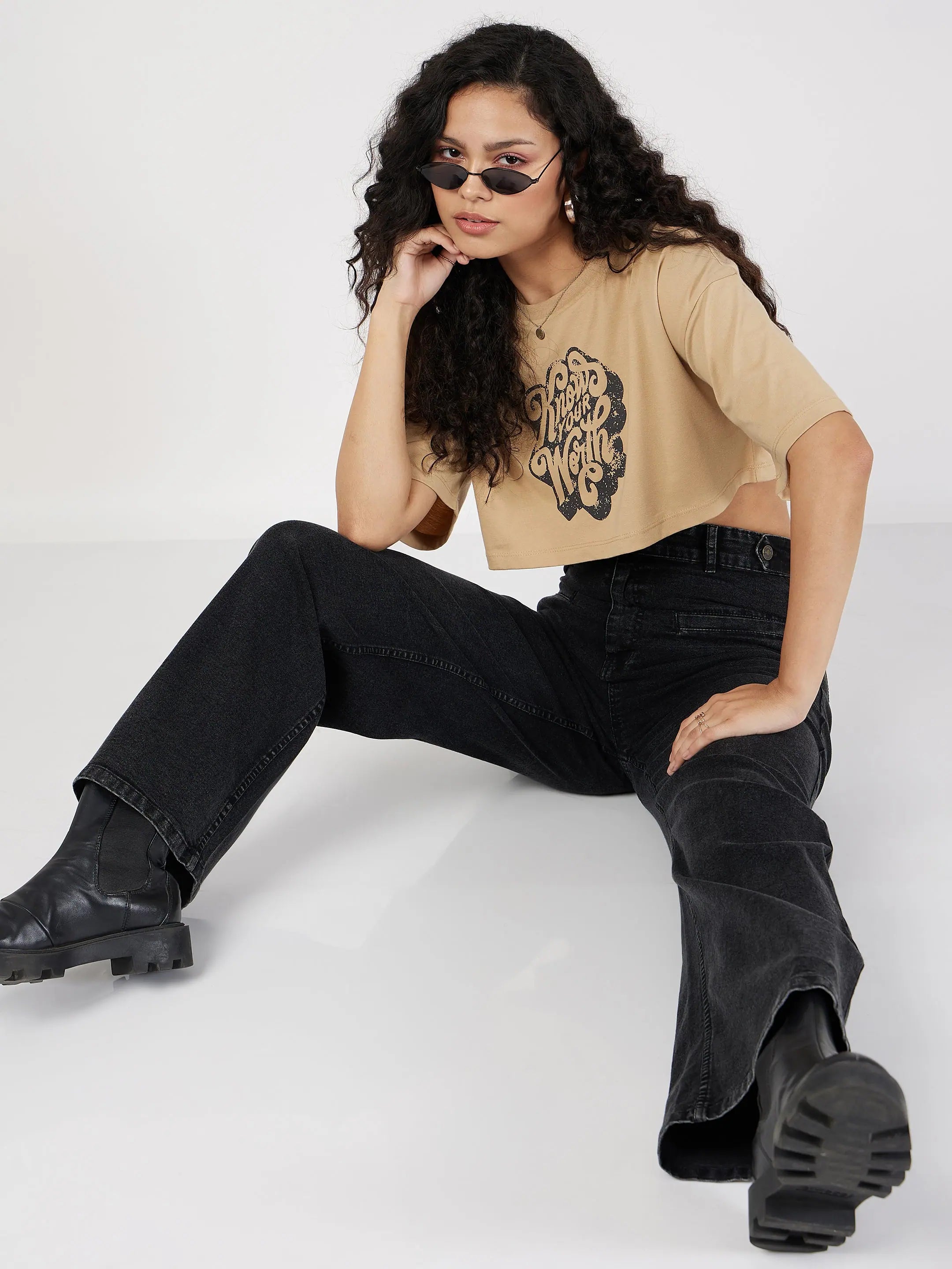 Black Bone Pocket Straight Jeans - Women's Stylish Denim