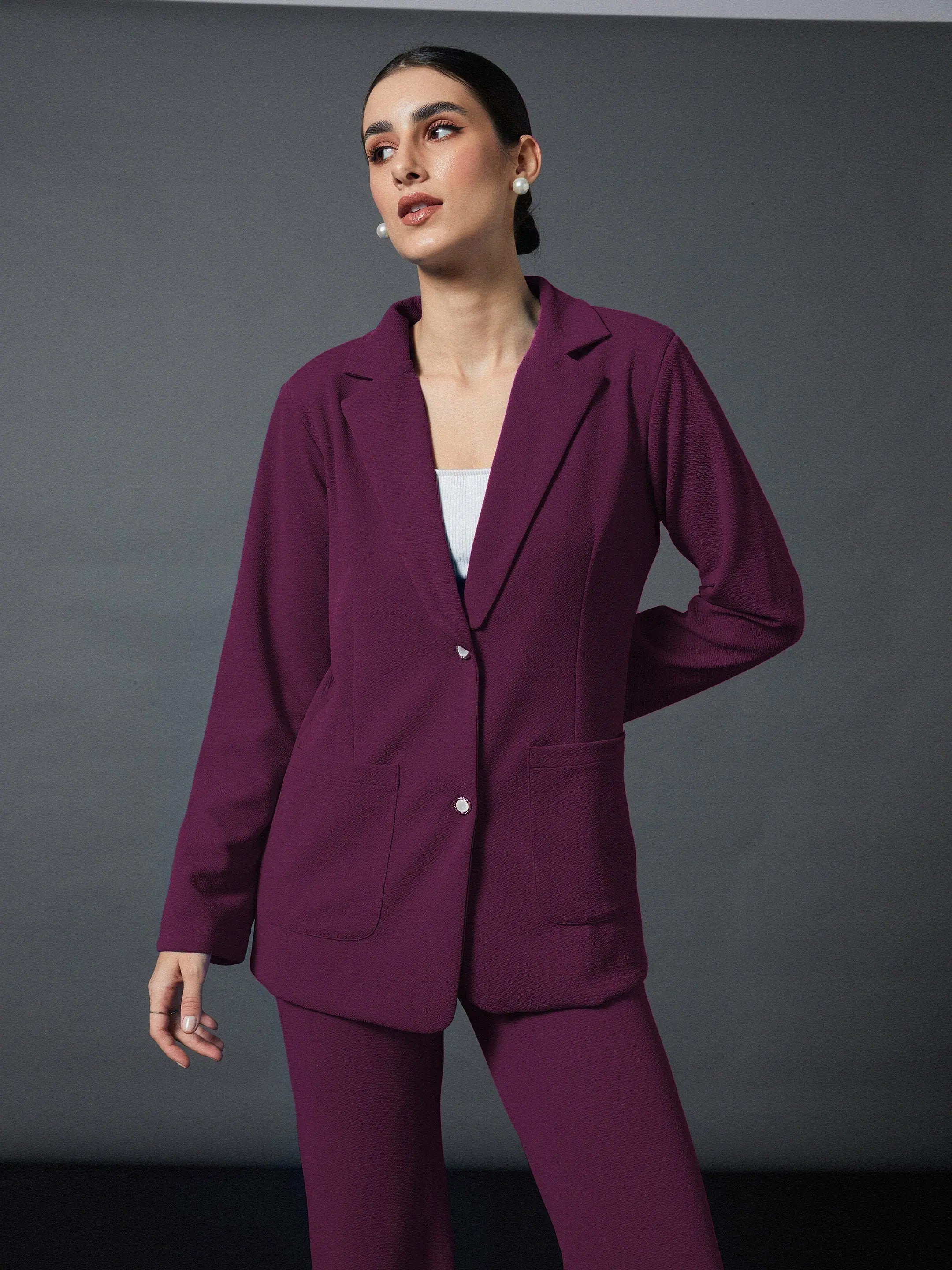 Mauve Slim Fit Blazer | Women's Western Clothing Collection