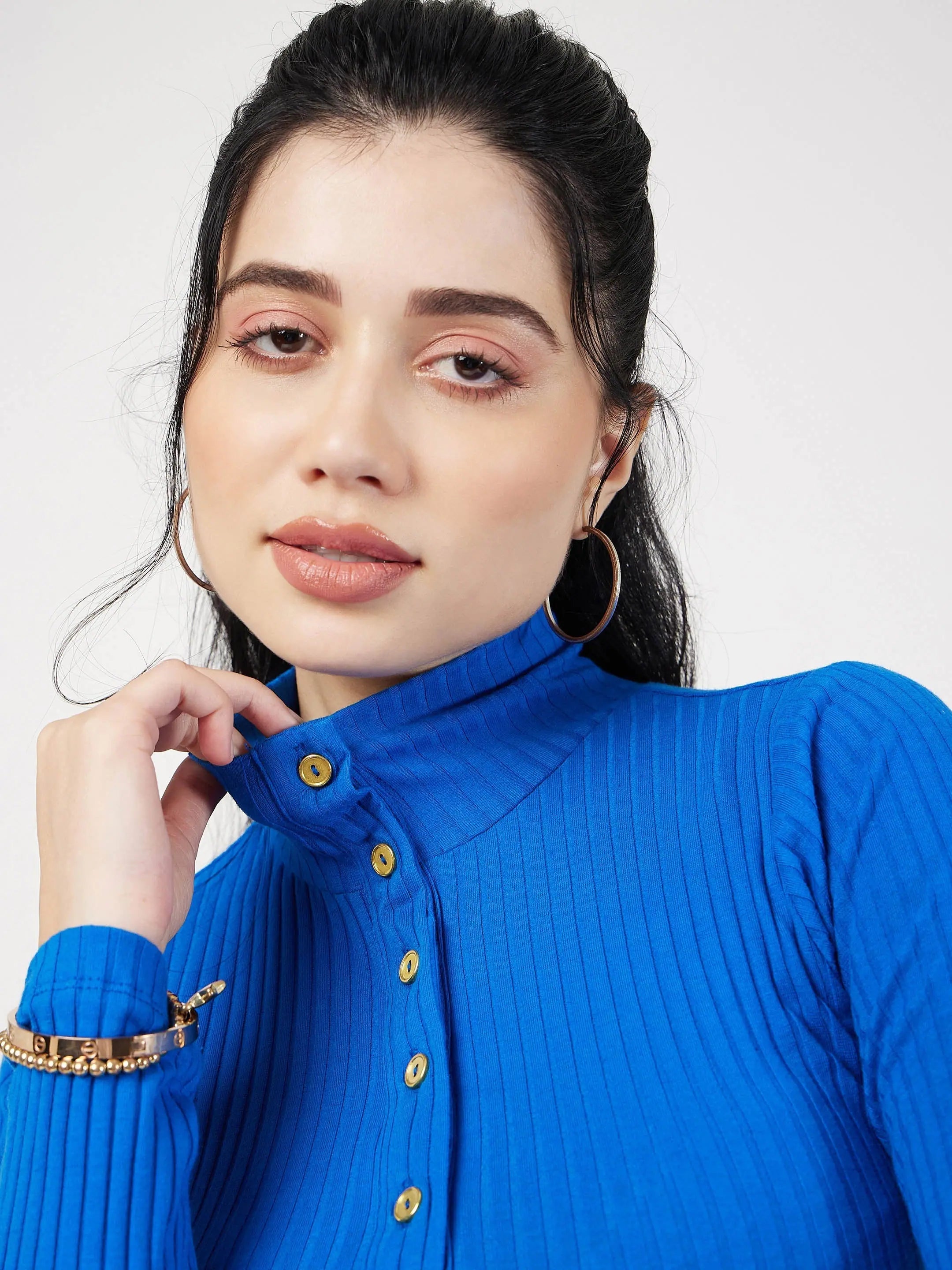 Royal Blue Rib Mini Dress | Women's Lehenga Choli Collection