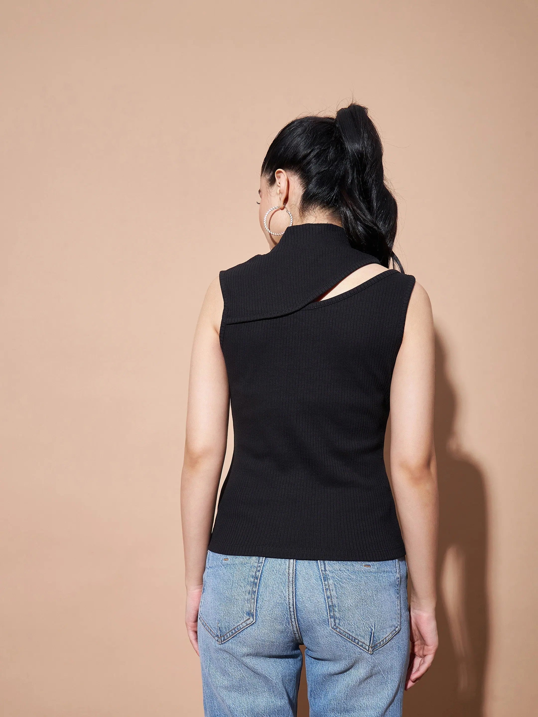 Black Sleeveless Rib Top - Women's Western Clothing Online