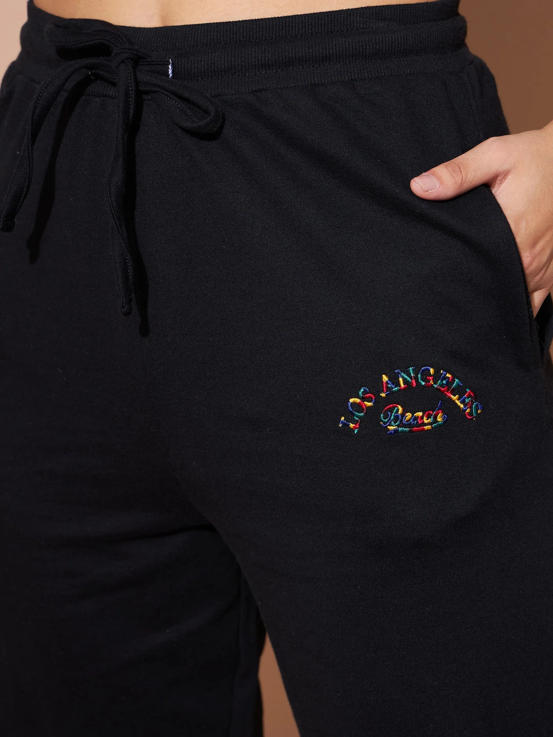 Black Embroidered Hoodie & Track Pants Set - Western Outfits