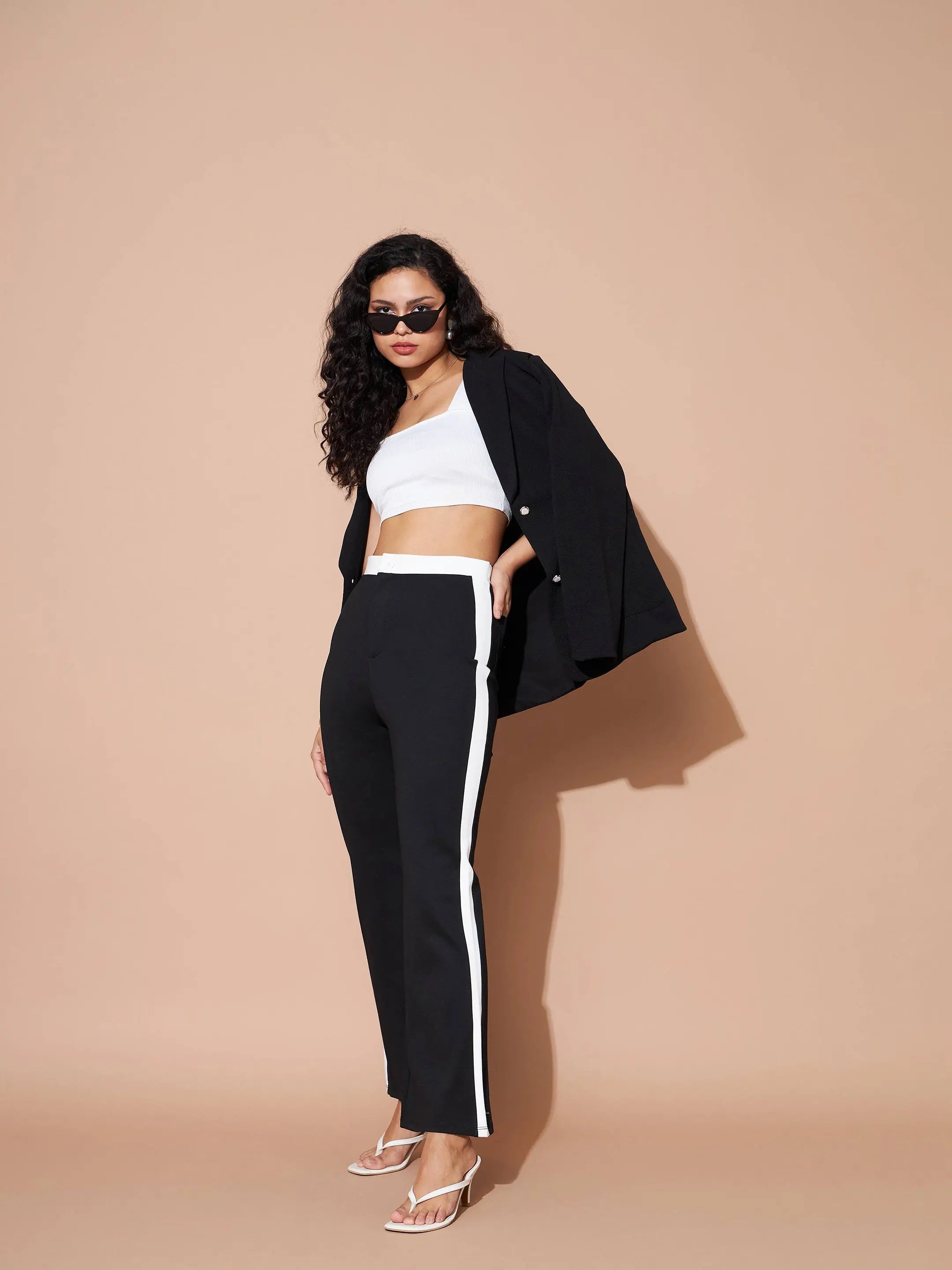 Black & White Color Block Pants | Women's Western Clothing