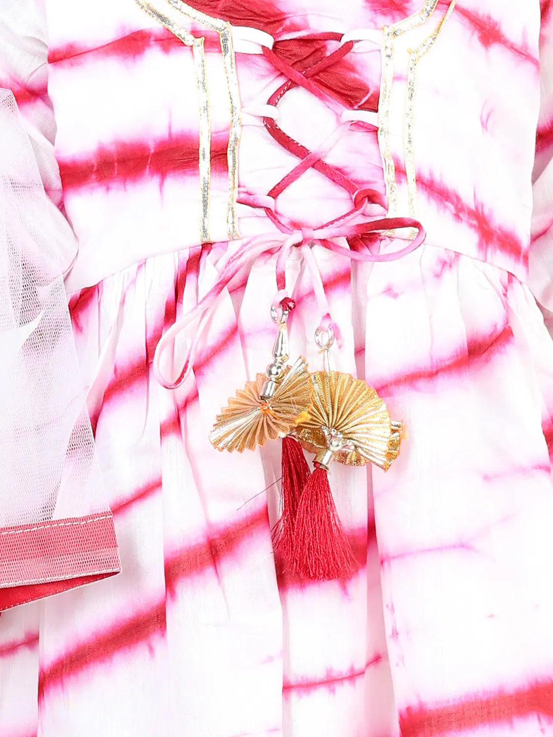 Red Hand Dyed Chanderi Silk Kurti Pant Set - Traditional Outfits