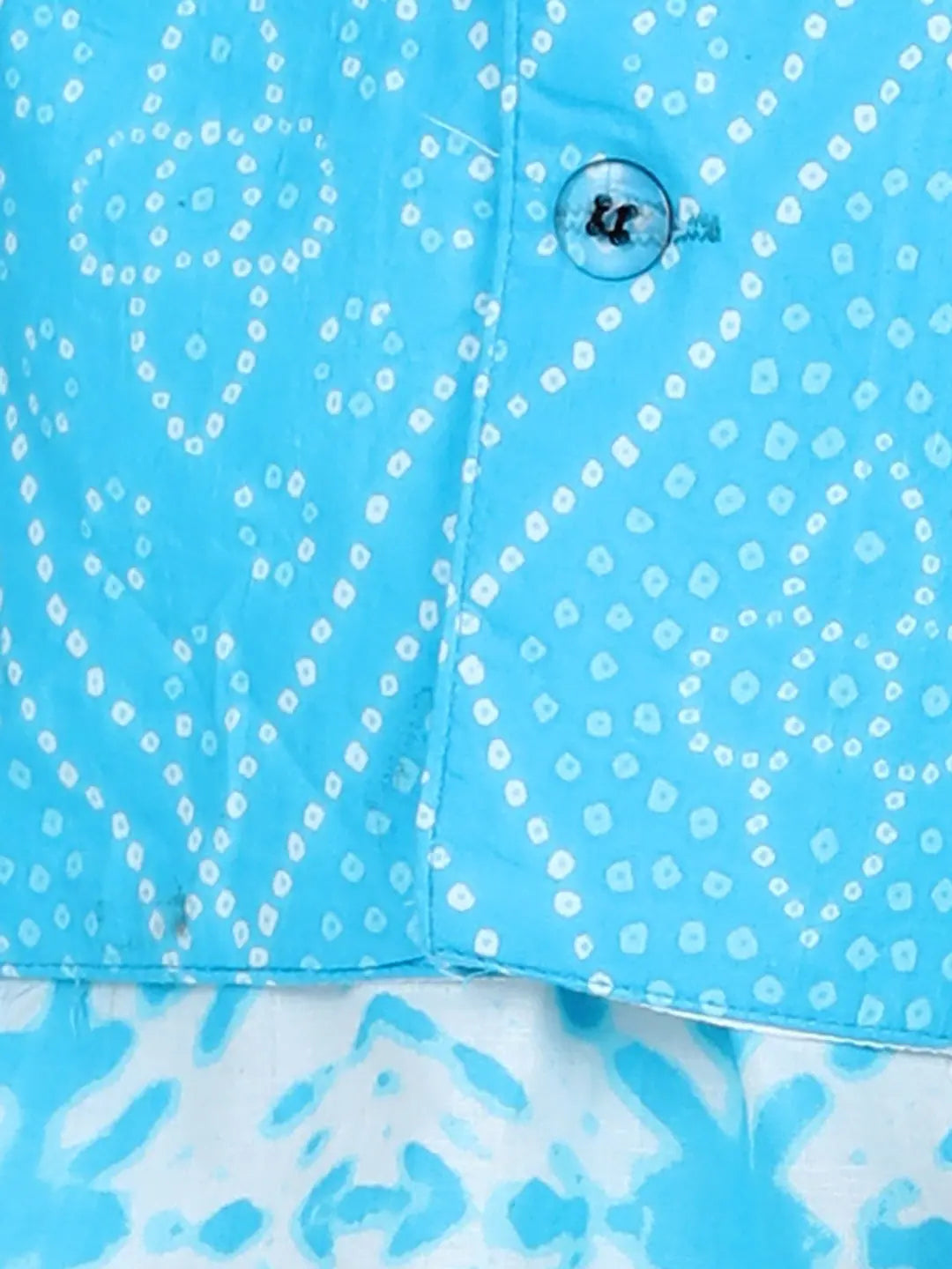 BownBee Blue Cotton Kurta Pajama with Jacket for Boys