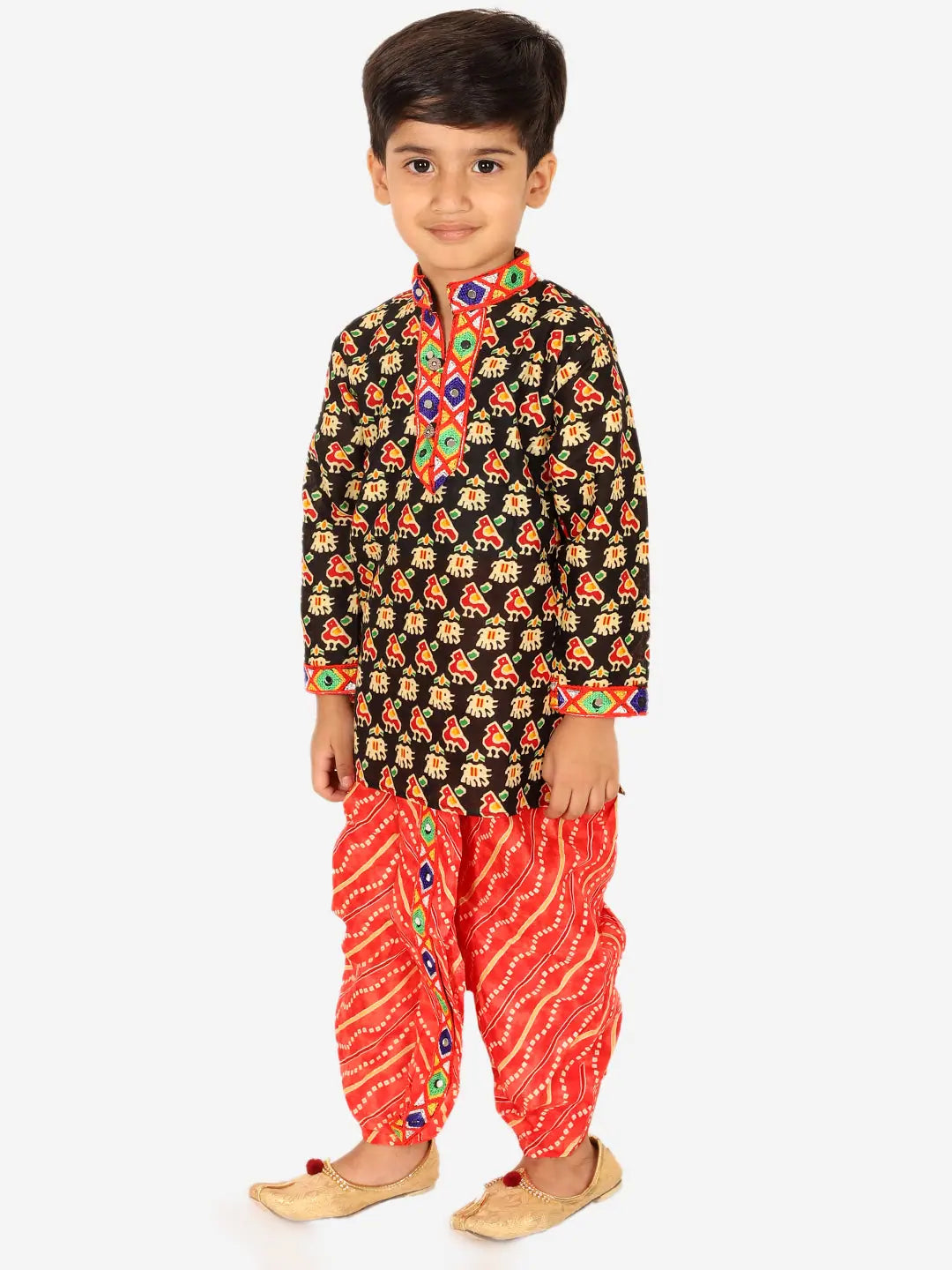 Printed Cotton Kurta Dhoti Set - Boys Indian Wear | BownBee