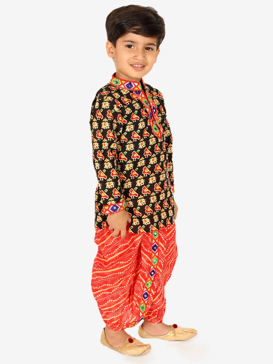 Printed Cotton Kurta Dhoti Set - Boys Indian Wear | BownBee