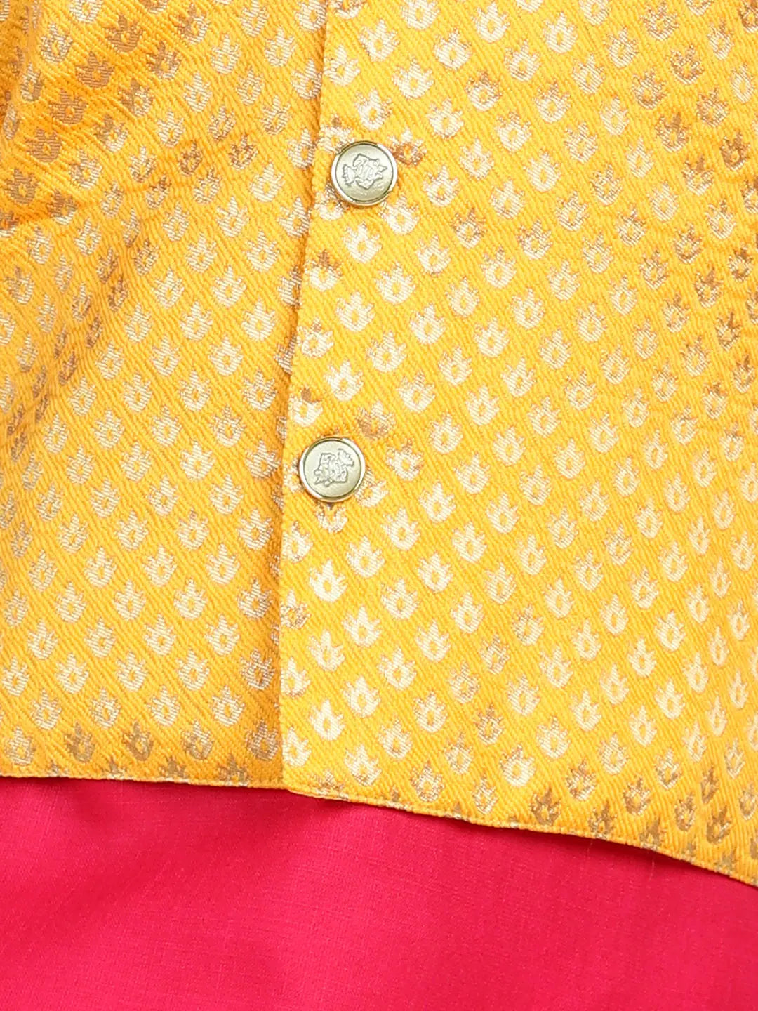 Pink Jacquard Jacket Kurta Pajama - Boys Indian Wear | BownBee - Style 1