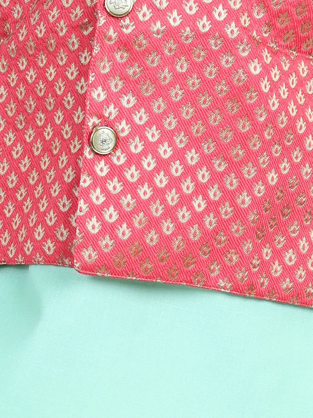 Green Jacquard Jacket Kurta Pajama - Boys Indian Wear | BownBee