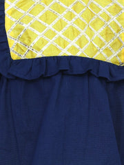 Cotton Full Sleeve Top with Harem pant Indo Western Clothing Sets - Blue