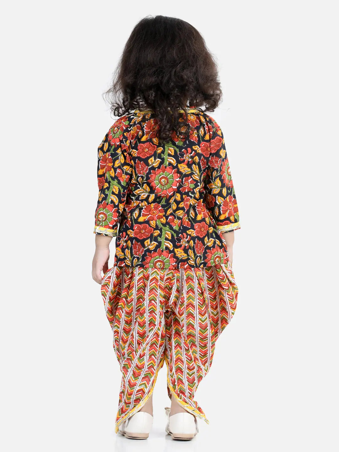 Black Angrakha Top & Harem Pant Set | Girls Indian Wear