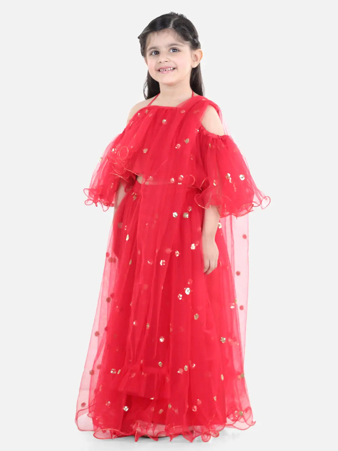 Red Sequin Lehenga Choli - Wedding Wear for Girls Indian