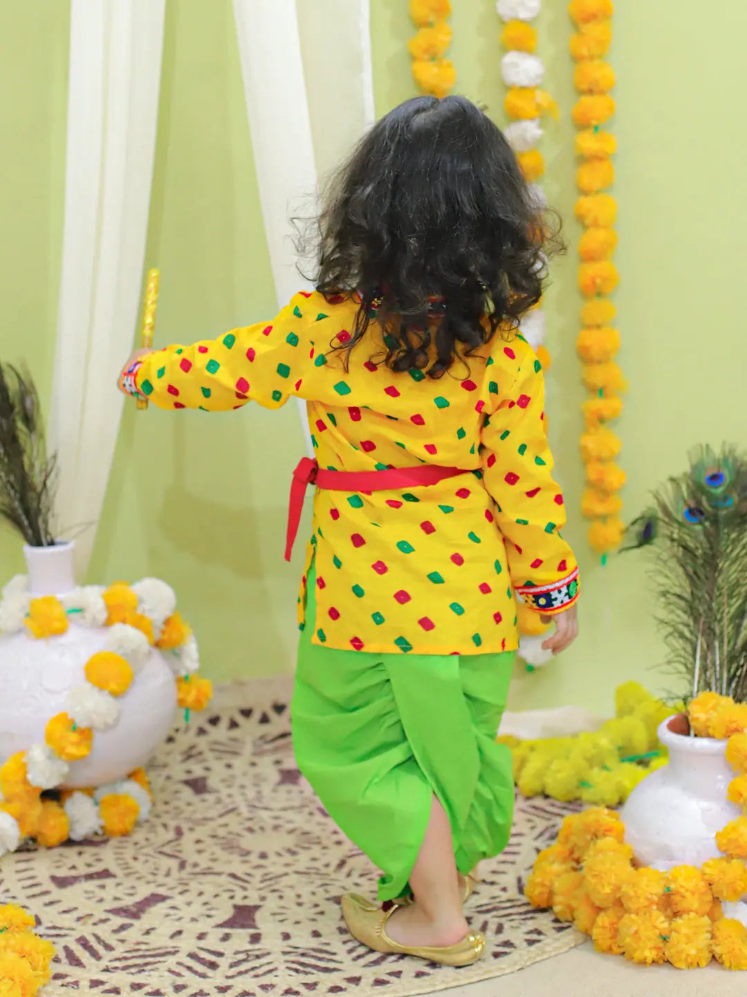 Festive Wear for Boys - Bandhani Print Kanhaiya Suit - BownBee