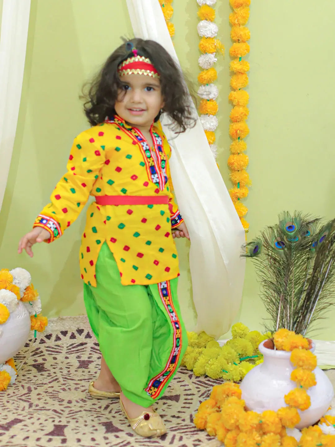 Festive Wear for Boys - Bandhani Print Kanhaiya Suit - BownBee