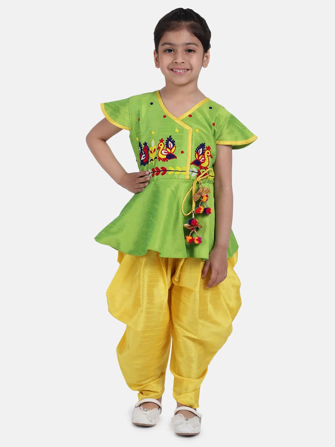 Green Indo Western Clothing Set - Girls Indian Wear, Festive Wear