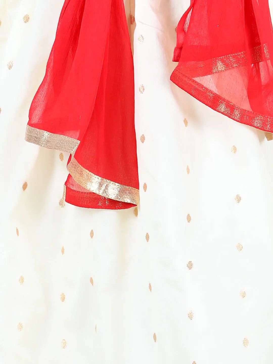 Red Girls Lehenga with Jacquard Top | Indian Festive Outfits