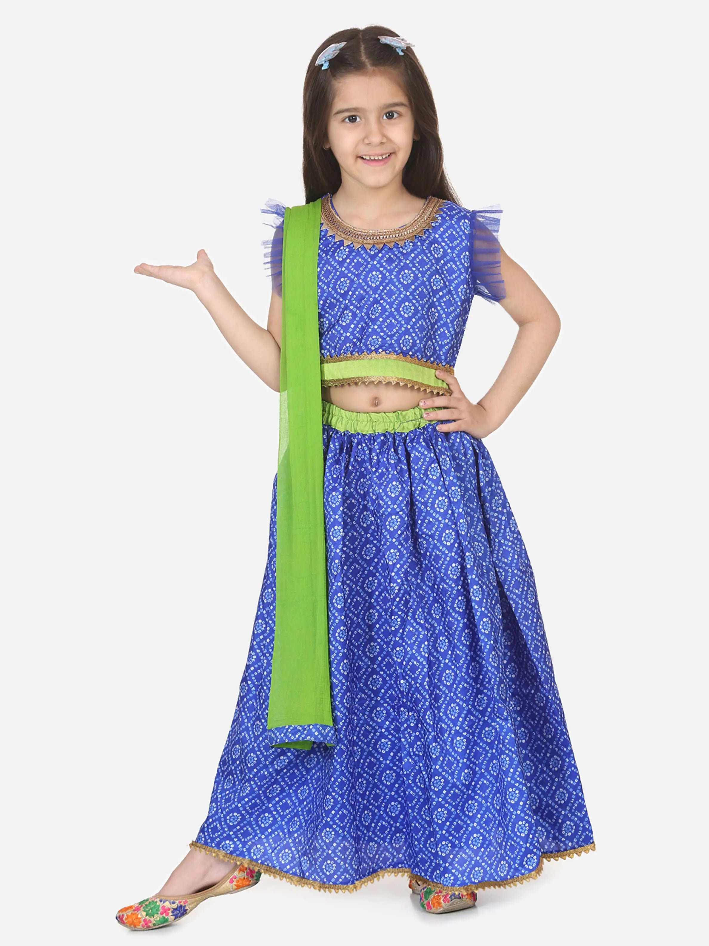 Blue Bandhani Lehenga Choli for Girls | Indian Ethnic Dresses