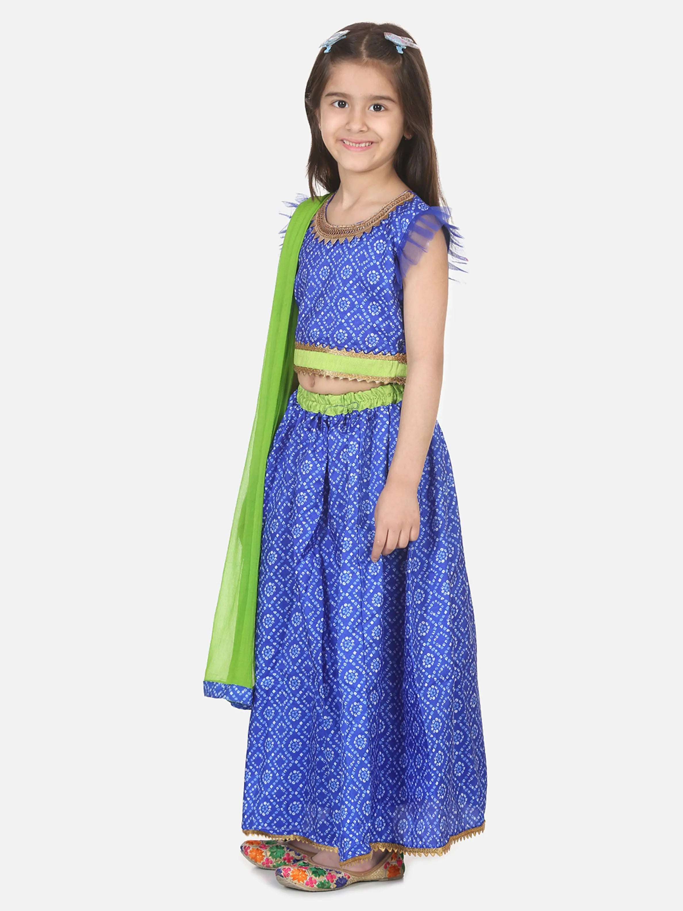 Blue Bandhani Lehenga Choli for Girls | Indian Ethnic Dresses