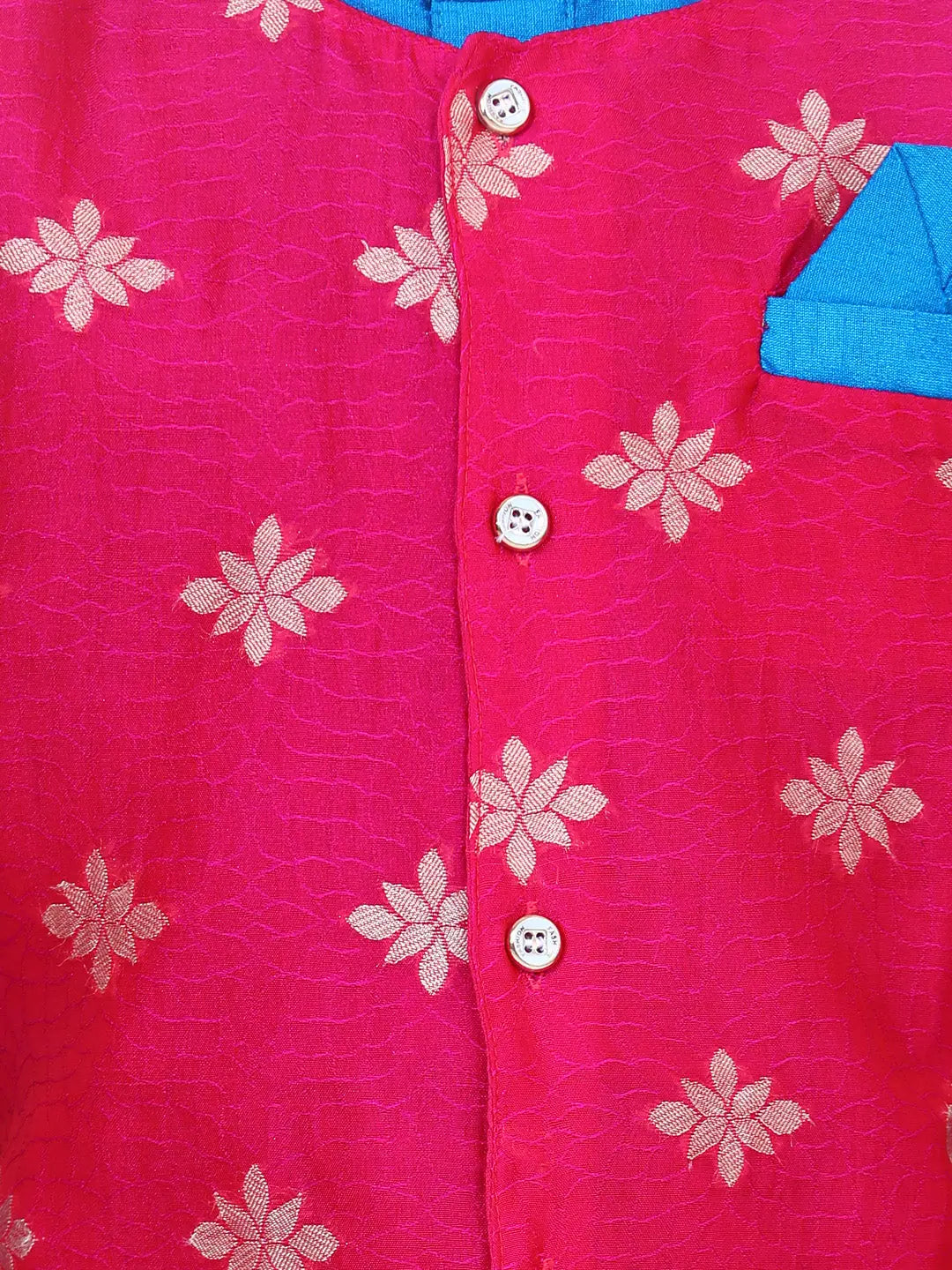 Boys Ethnic Wear - Blue Chiffon Jacket Kurta Pajama | BownBee