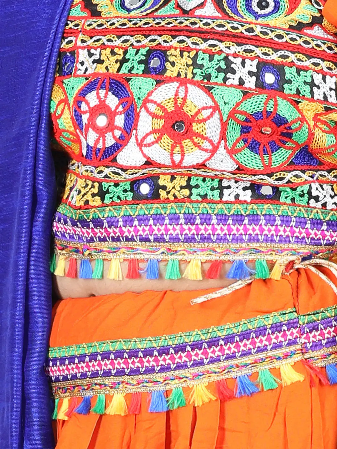 Orange Peacock Chaniya Choli for Girls - Navratri Indian Wear