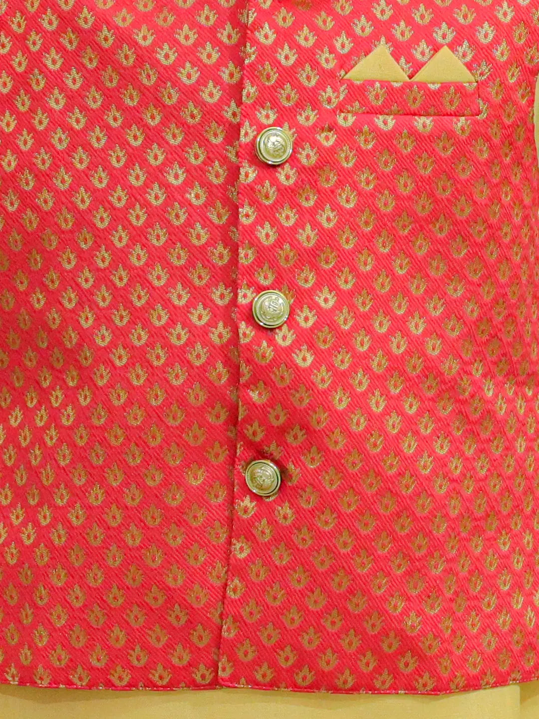 BownBee Coral Nehru Jacket Kurta Pajama Set | Boys Indian Wear