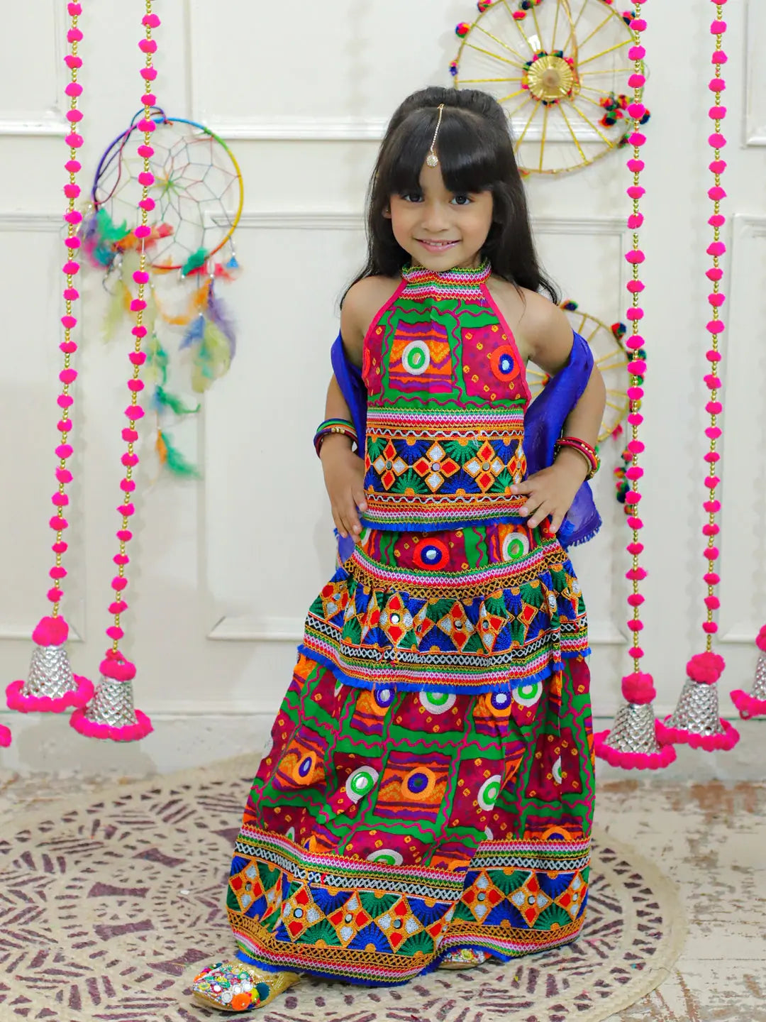 Girls Pink Navratri Chaniya Choli - Indian Wear for Girls Online Girls Pink Navratri Chaniya Choli - Indian Wear for Girls Online