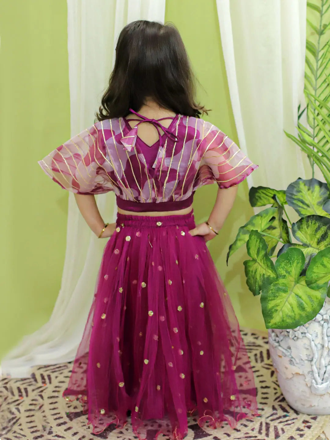 Girls Purple Lehenga Choli - Ethnic Party Wear Indian Outfits