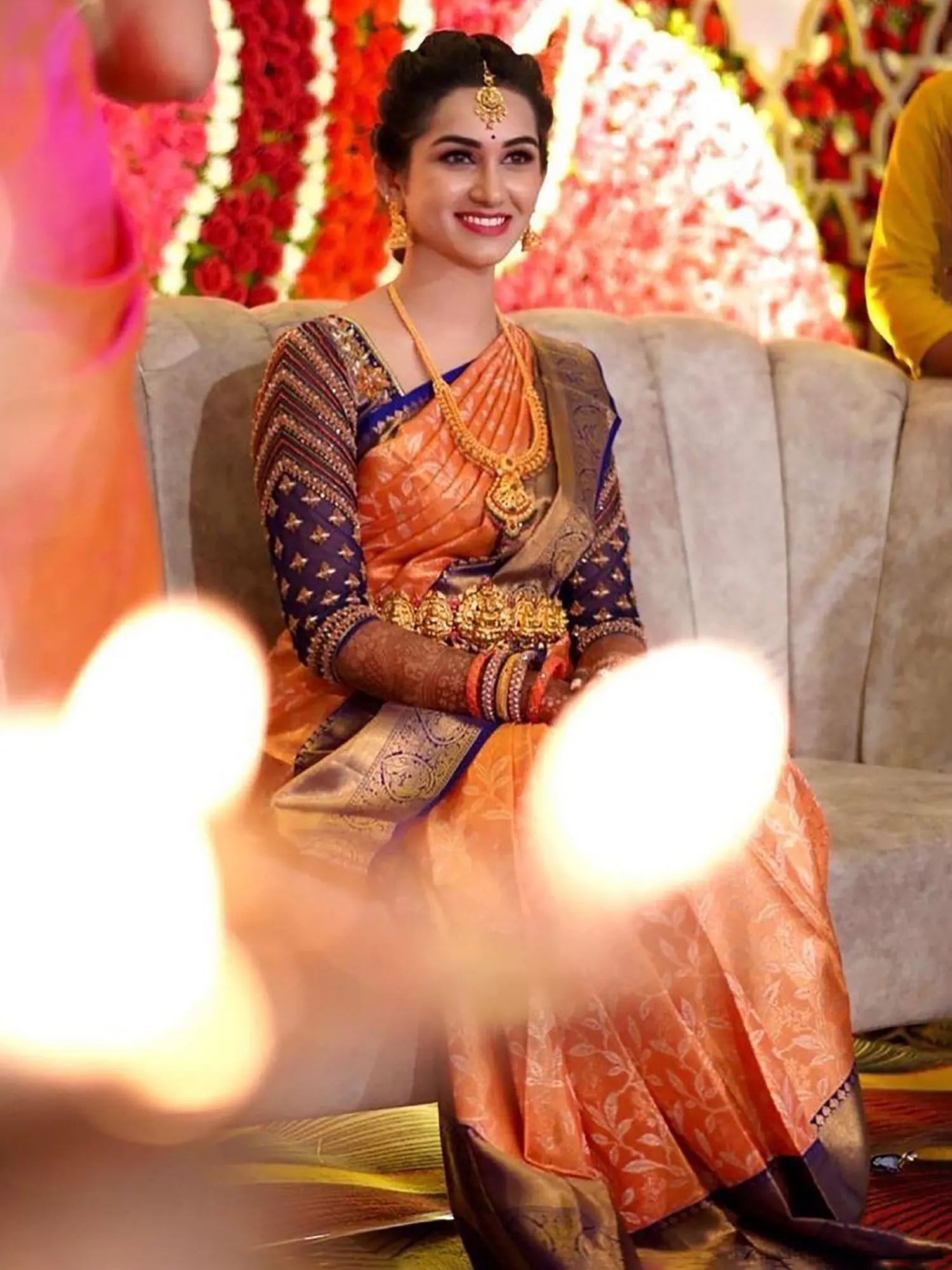 Orange Silk Saree | Designer Sarees India