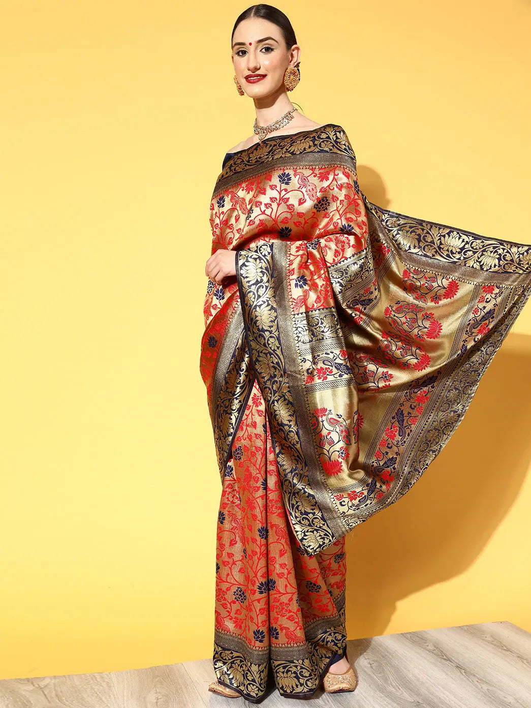 Red Woven Silk Saree | Indian Wedding Sarees