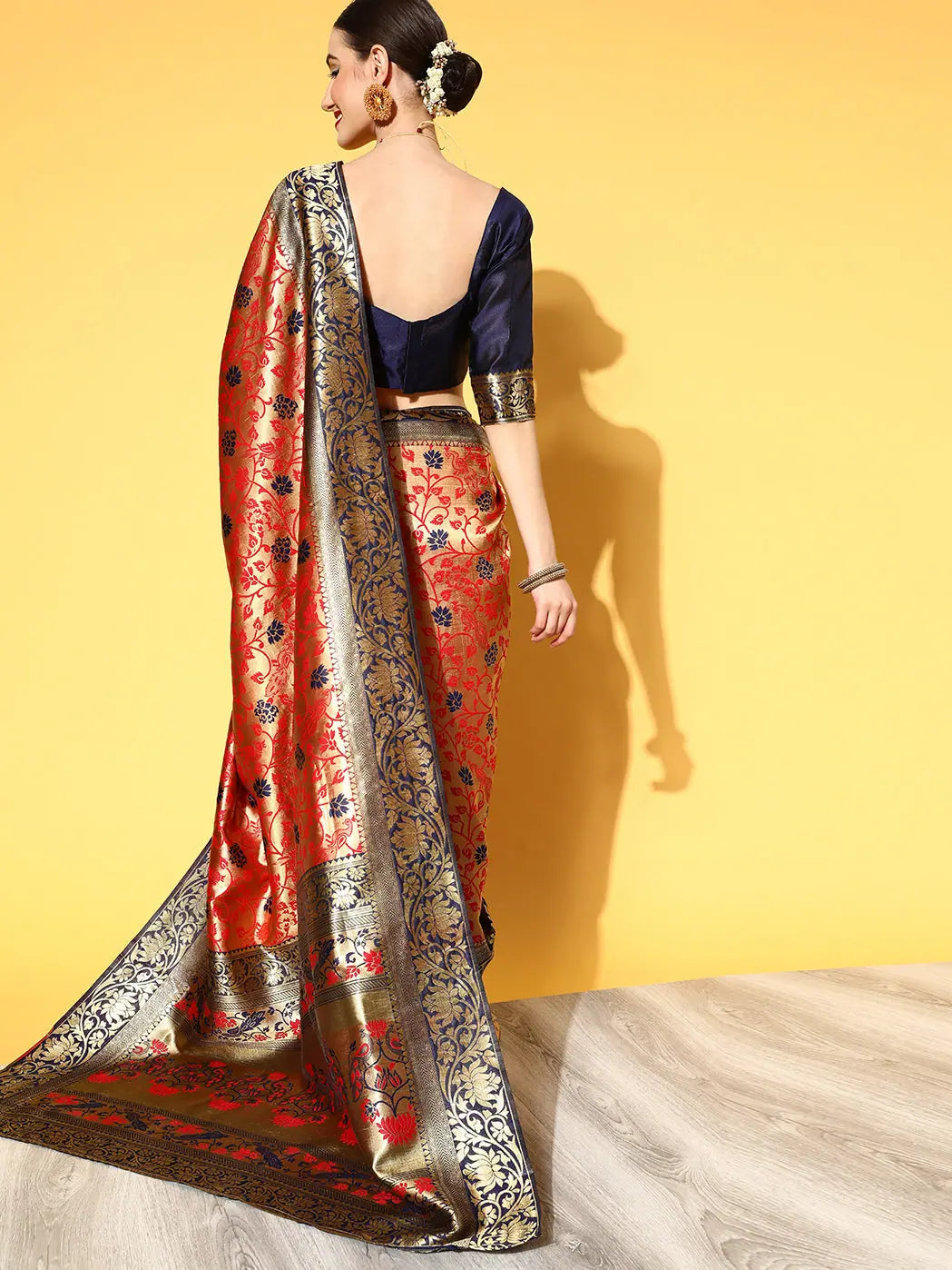 Red Woven Silk Saree | Indian Wedding Sarees