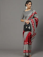 Red Tassels And Latkans Women Saree-18WOM18907