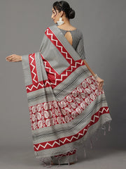 Red Tassels And Latkans Women Saree-18WOM18907